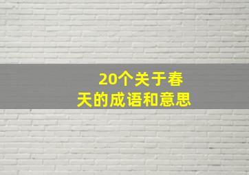 20个关于春天的成语和意思