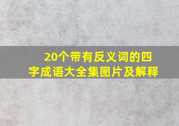 20个带有反义词的四字成语大全集图片及解释