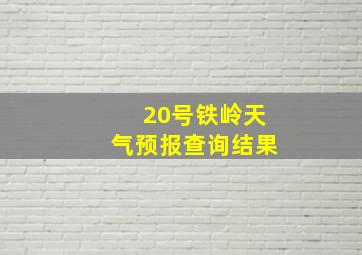 20号铁岭天气预报查询结果