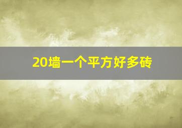 20墙一个平方好多砖