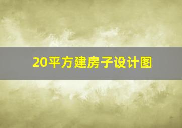 20平方建房子设计图