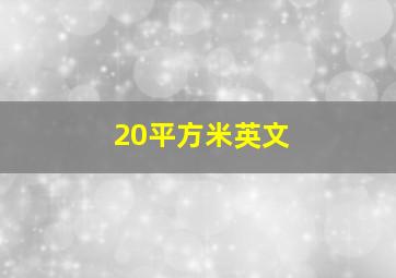 20平方米英文