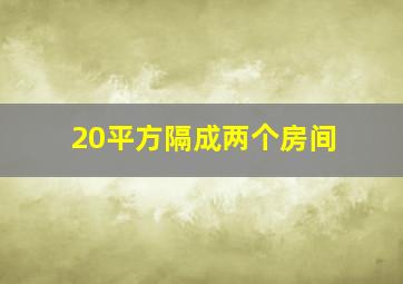 20平方隔成两个房间