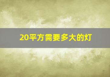 20平方需要多大的灯