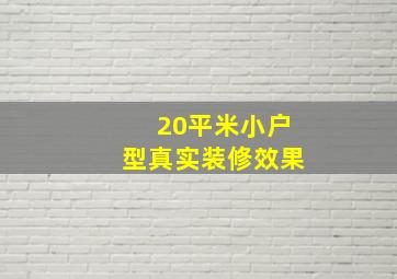 20平米小户型真实装修效果