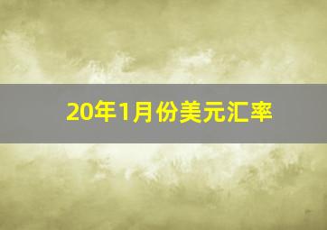 20年1月份美元汇率