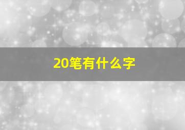 20笔有什么字