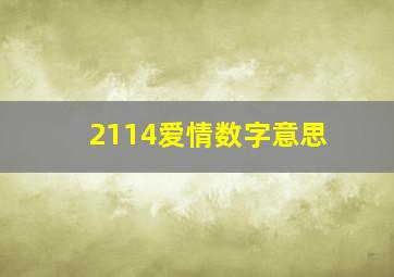 2114爱情数字意思