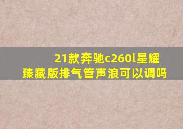 21款奔驰c260l星耀臻藏版排气管声浪可以调吗