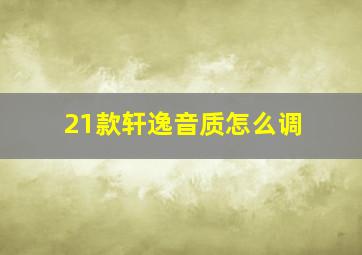 21款轩逸音质怎么调