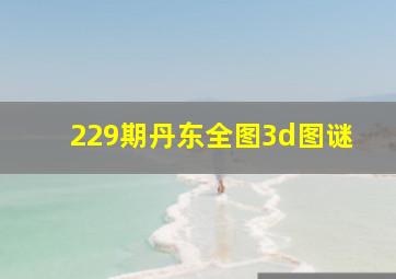 229期丹东全图3d图谜