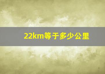 22km等于多少公里