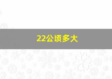 22公顷多大