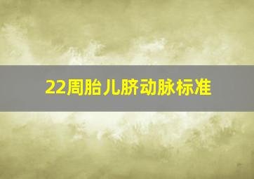 22周胎儿脐动脉标准