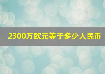 2300万欧元等于多少人民币