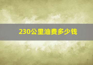 230公里油费多少钱