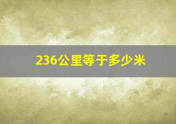 236公里等于多少米