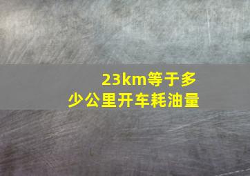 23km等于多少公里开车耗油量