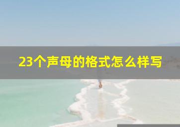 23个声母的格式怎么样写