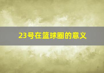 23号在篮球圈的意义