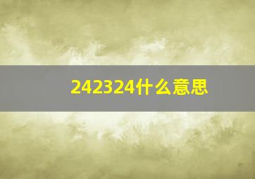 242324什么意思