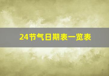 24节气日期表一览表