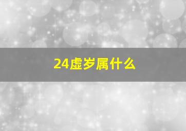 24虚岁属什么