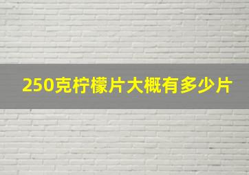 250克柠檬片大概有多少片