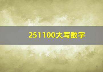 251100大写数字