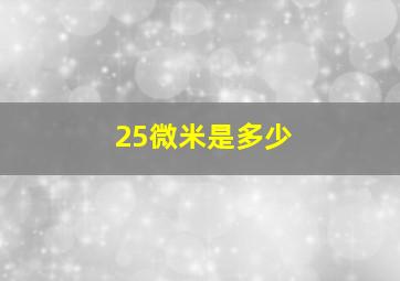 25微米是多少