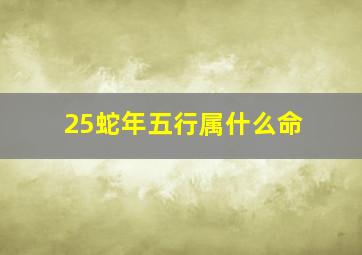 25蛇年五行属什么命