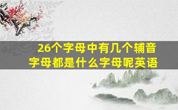 26个字母中有几个辅音字母都是什么字母呢英语