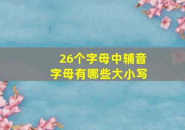 26个字母中辅音字母有哪些大小写