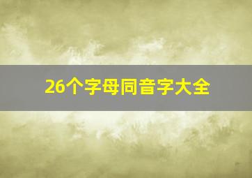 26个字母同音字大全