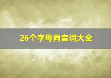 26个字母同音词大全