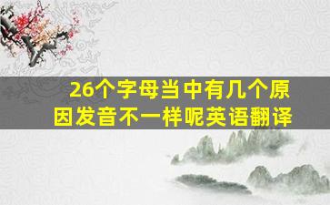 26个字母当中有几个原因发音不一样呢英语翻译