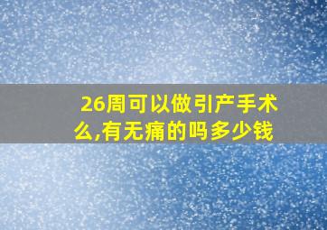 26周可以做引产手术么,有无痛的吗多少钱