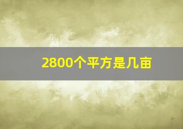 2800个平方是几亩