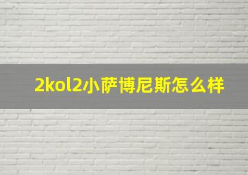 2kol2小萨博尼斯怎么样