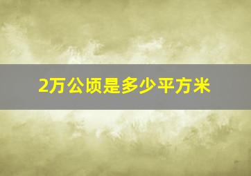 2万公顷是多少平方米