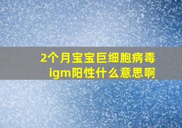 2个月宝宝巨细胞病毒igm阳性什么意思啊