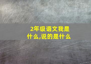 2年级语文我是什么,说的是什么