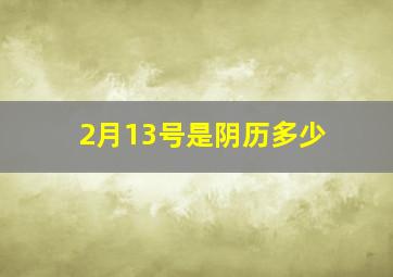 2月13号是阴历多少