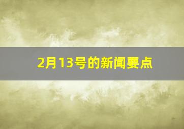 2月13号的新闻要点