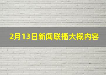 2月13日新闻联播大概内容