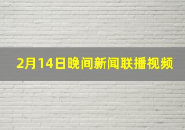 2月14日晚间新闻联播视频