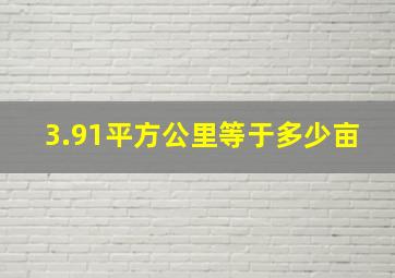 3.91平方公里等于多少亩