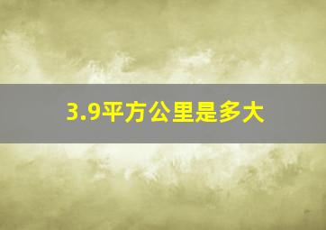 3.9平方公里是多大