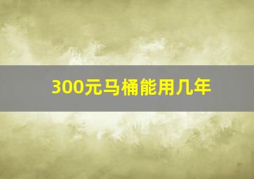 300元马桶能用几年