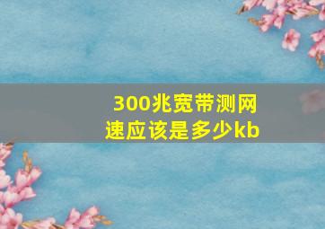 300兆宽带测网速应该是多少kb